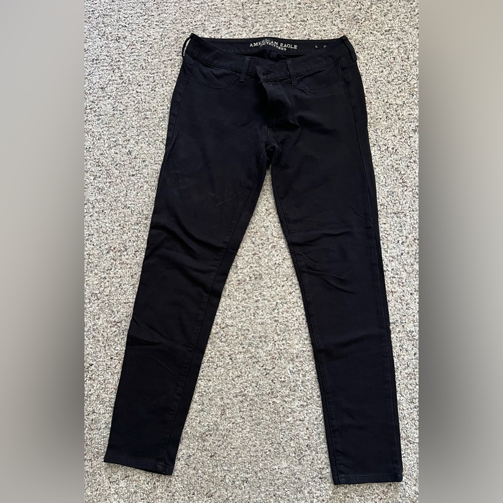 American Eagle Women Black Color Jeggings - Super Stretch